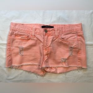 J Brand Shorts Distressed‎ Jeans, coral color size 27